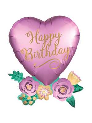 Кулька-серце велике («Happy Birthday») 95 см